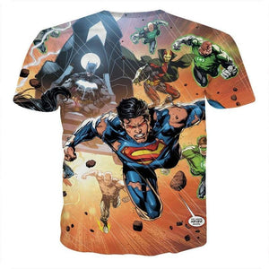 Justice League Orange 3D Printed Justice League T Shirt
