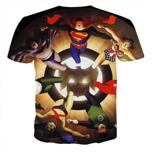 Justice League T-Shirt Orange Black Super Hero 3D Printed T-Shirt