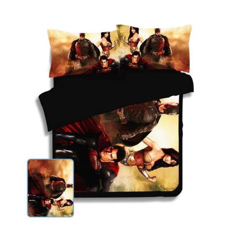Justice League Orange Black Super Hero Justice League Bedding