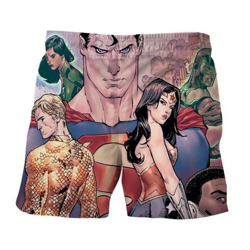 Justice League Pink 3D Printed Justice League Shorts