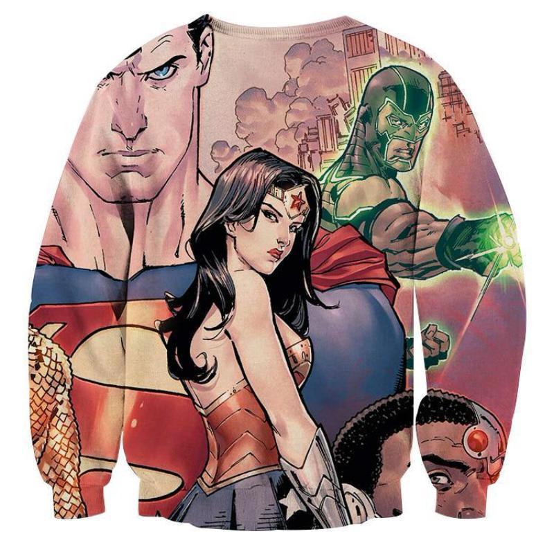 Justice League Pink 3D Printed Justice League Sweatshirt