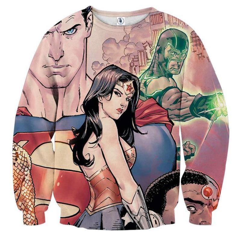 Justice League Pink 3D Printed Justice League Sweatshirt