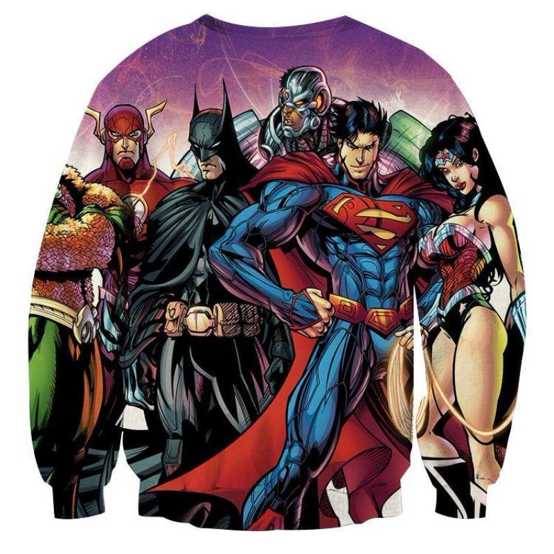 Justice League Purple 3D Printed Justice League Sweatshirt
