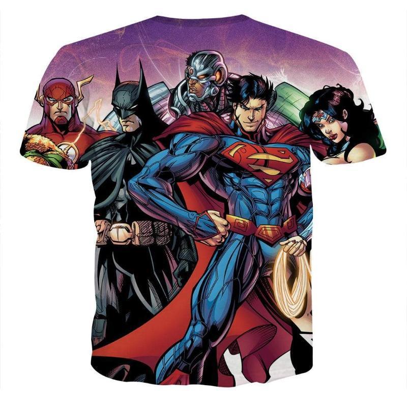 Justice League Purple Sweat 3D Printed Justice League T Shirt