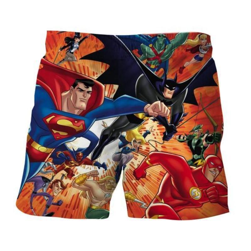 Justice League Red 3D Printed Justice League Shorts