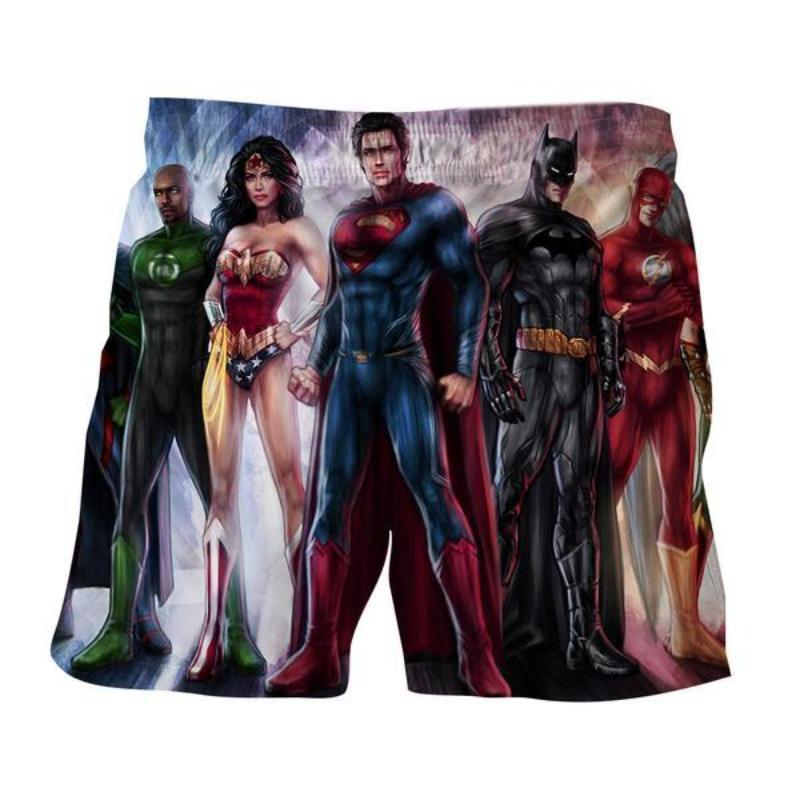 Justice League Super Hero 3D Printed Justice League Shorts