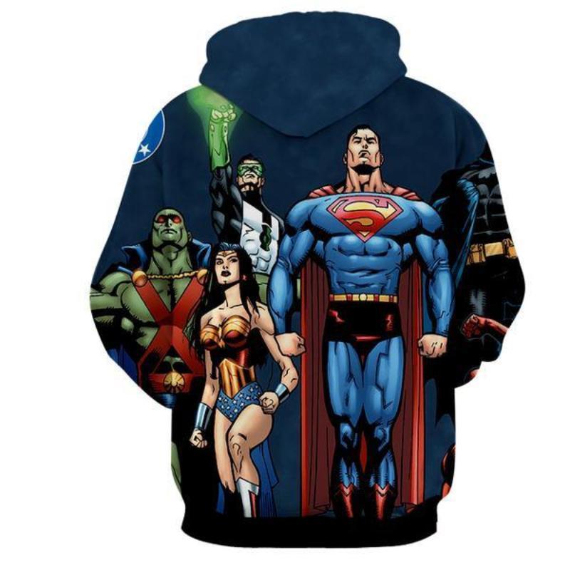 Justice League Super Hero Blue 3D Printed Justice League Hoodie