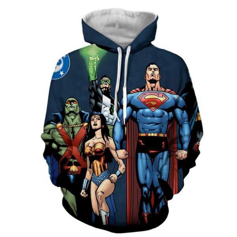 Justice League Super Hero Blue 3D Printed Justice League Hoodie