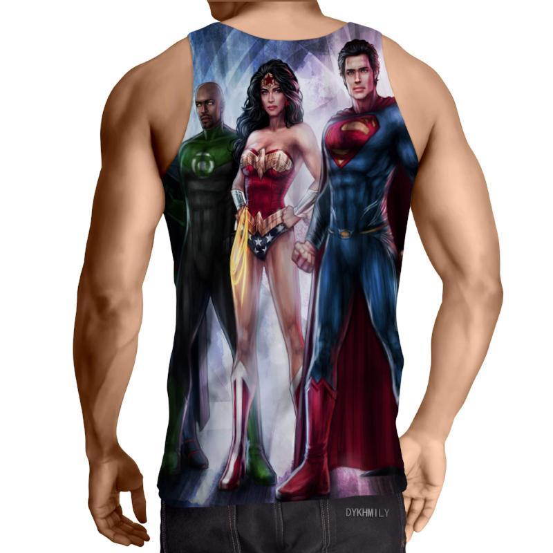 Justice League Super Hero Blue 3D Printed Justice League Tank Top