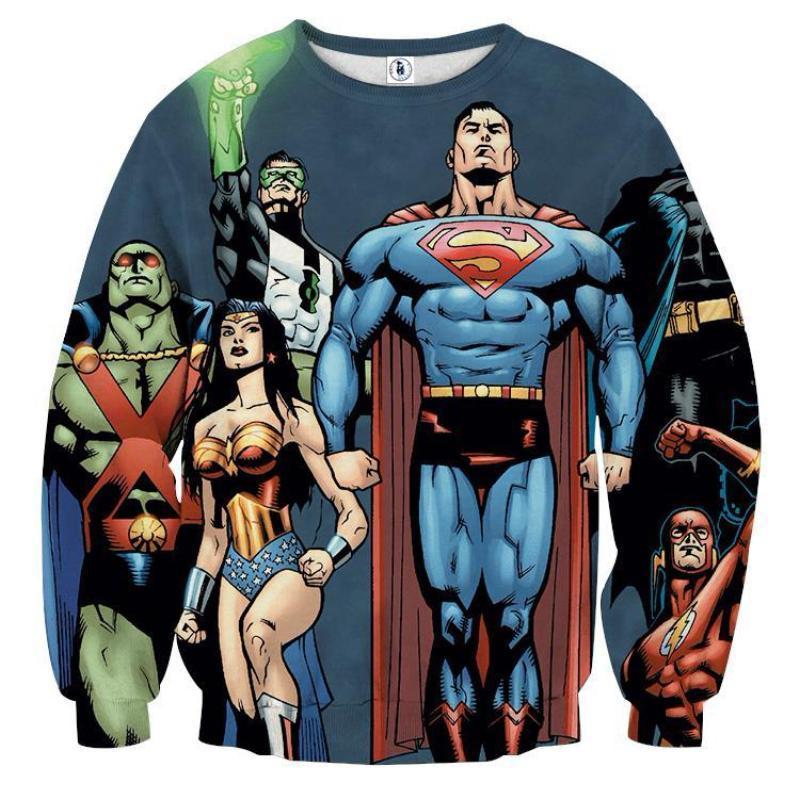 Justice League Super Hero Blue 3D Printed Sweatshirt