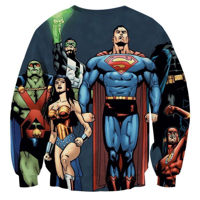 Justice League Super Hero Blue 3D Printed Sweatshirt