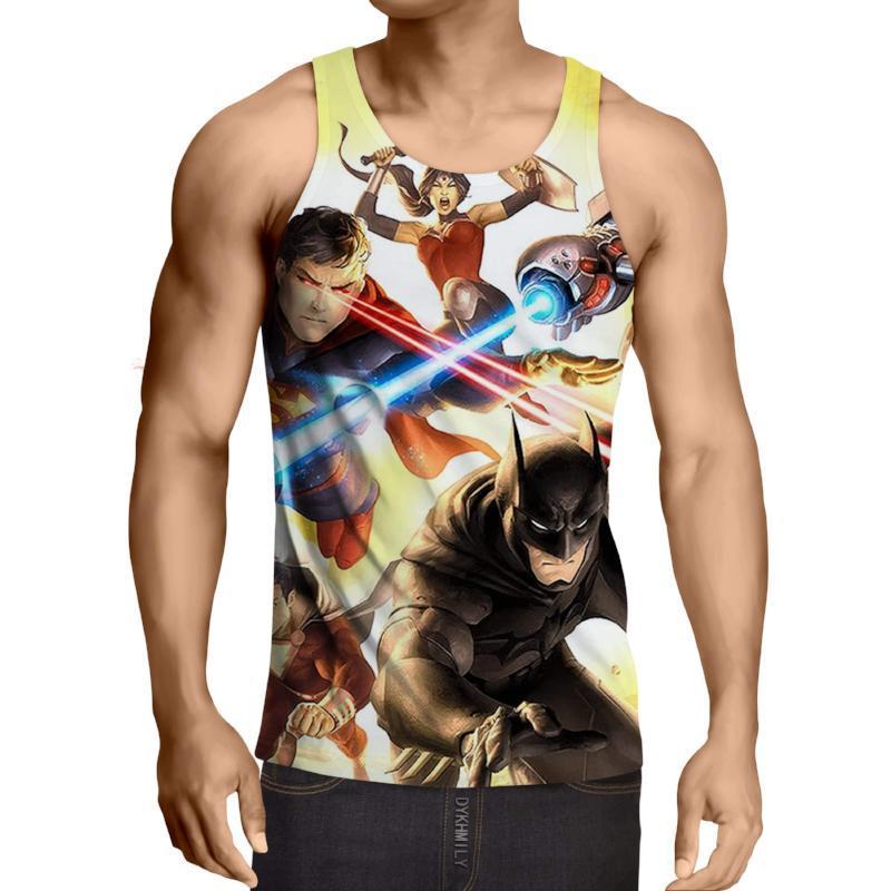 Justice League Yellow Super Hero 3D Printed Justice League Tank Top