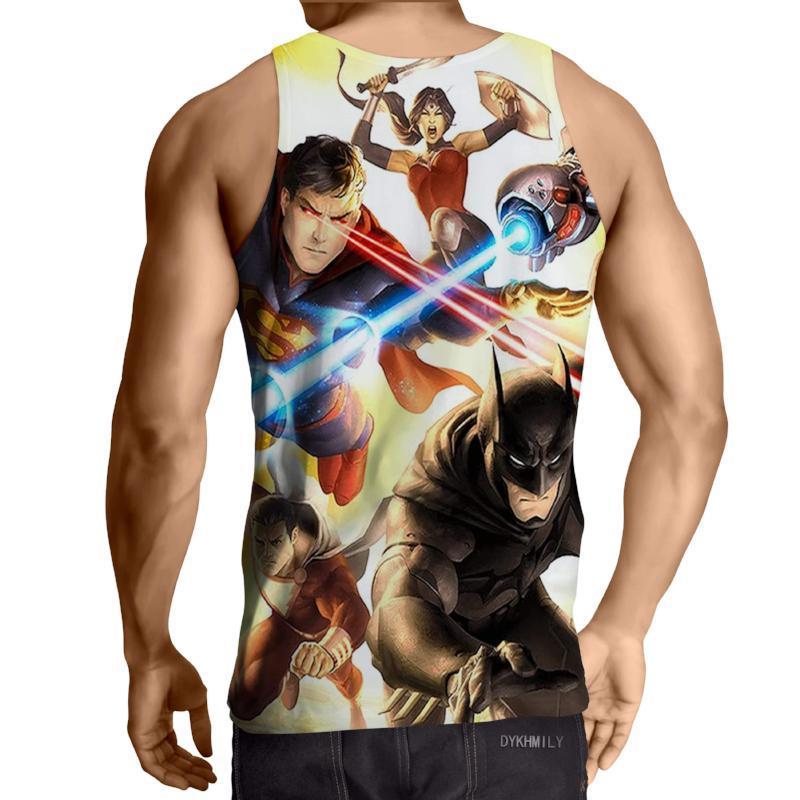 Justice League Yellow Super Hero 3D Printed Justice League Tank Top