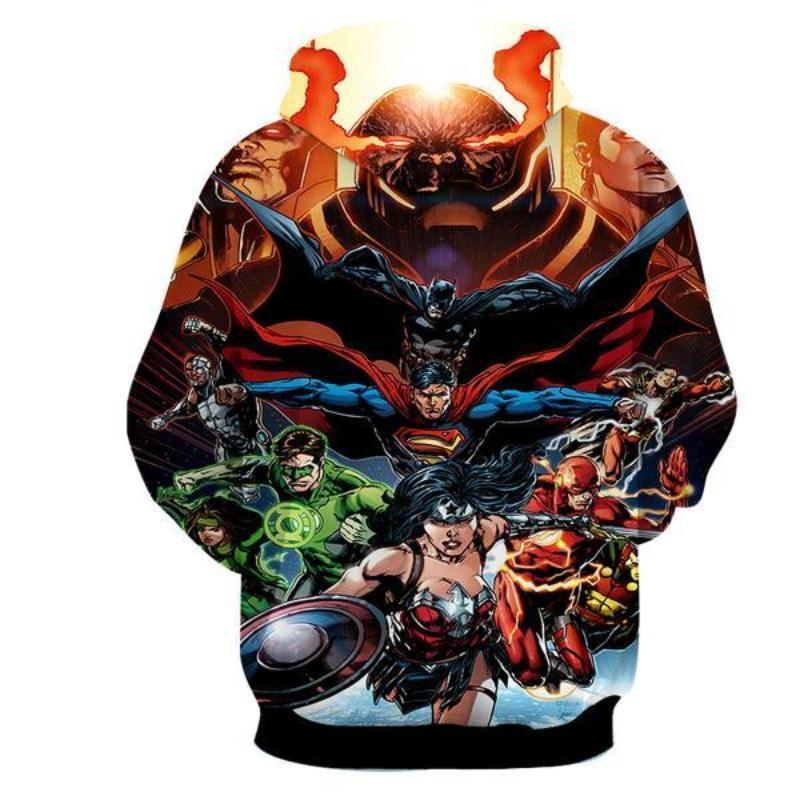 Justice League orange 3D Printed Justice League Hoodie