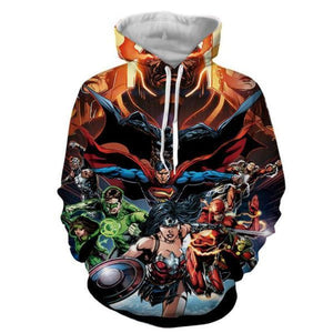 Justice League orange 3D Printed Justice League Hoodie
