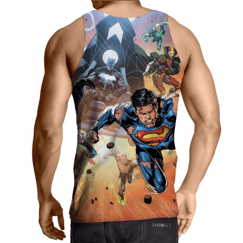 Justice League orange black 3D Printed Justice League Tank Top
