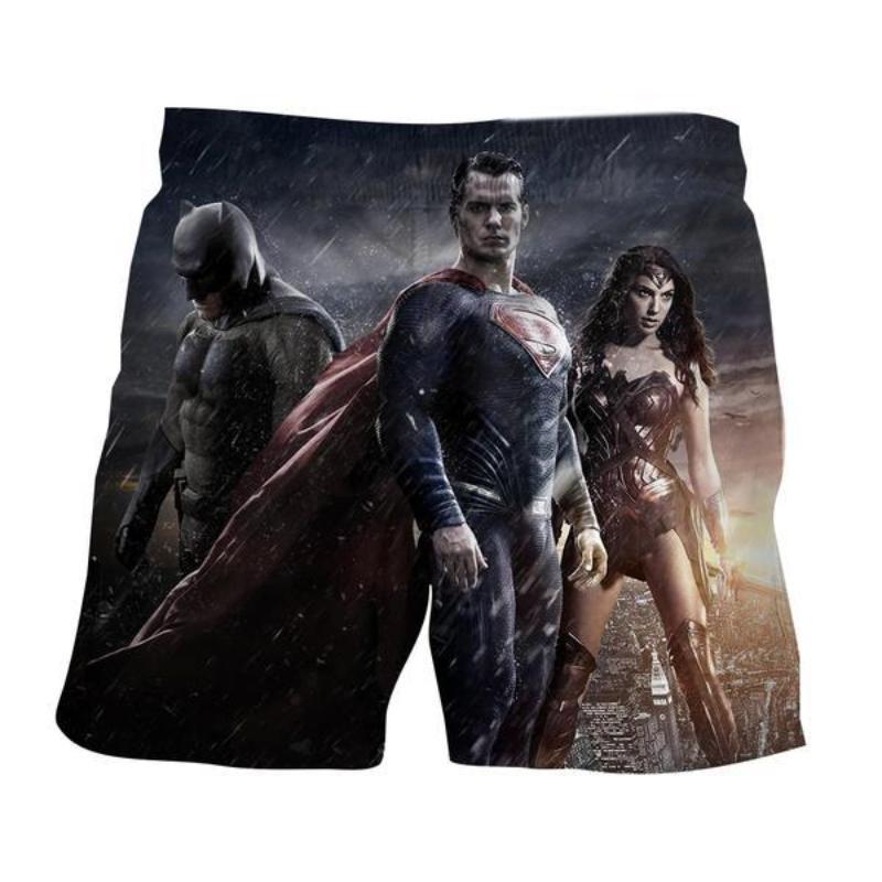 Justice League three Heroes 3D Printed Justice League Shorts