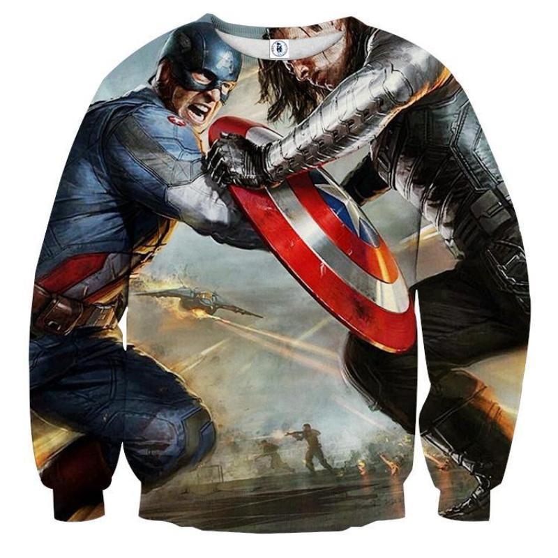 Mien 3D Printed Captain America Sweatshirt