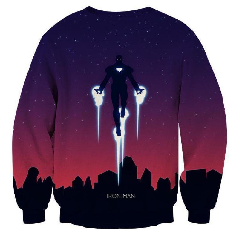 Night Style 3D Printed Iron Man Sweatshirt