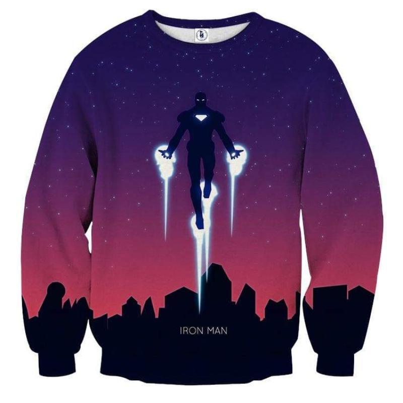 Night Style 3D Printed Iron Man Sweatshirt