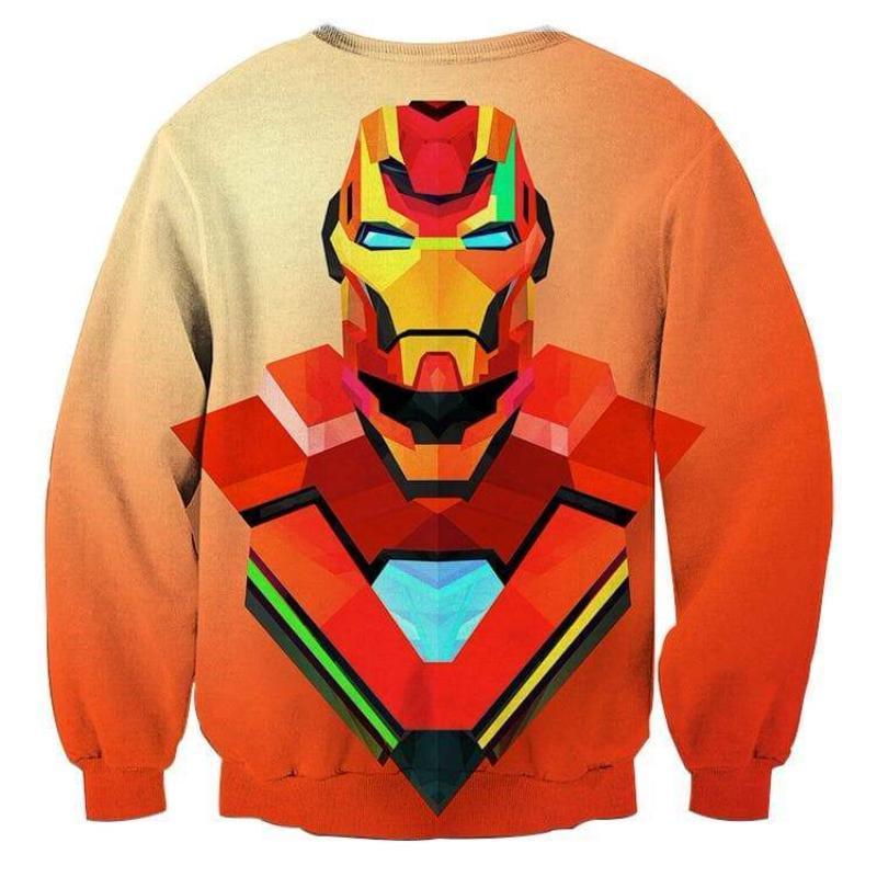 Orange 3D Printed Iron Man Sweatshirt