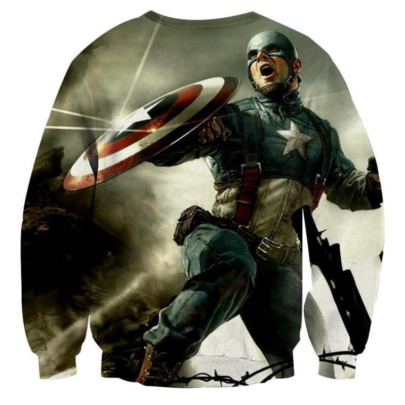 Perfectomundo 3D Printed Captain America Sweatshirt