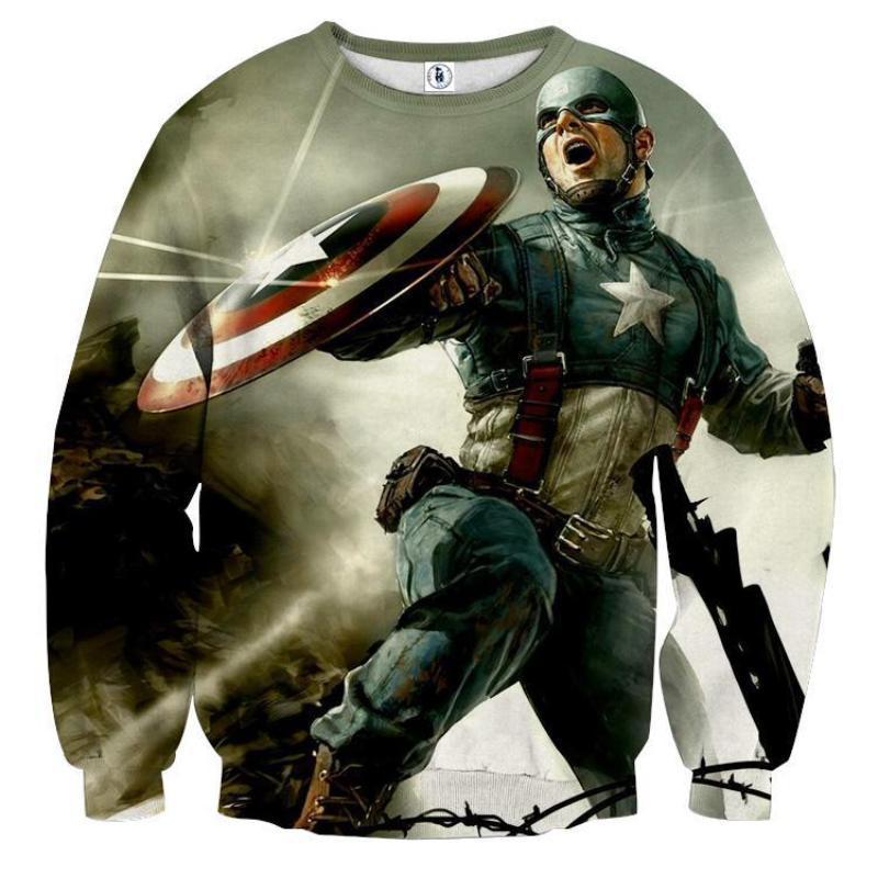Perfectomundo 3D Printed Captain America Sweatshirt