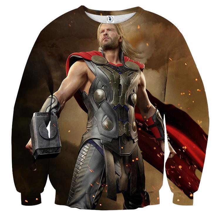 Power Stance Thor Crewneck 3D Printed Thor Sweatshirts