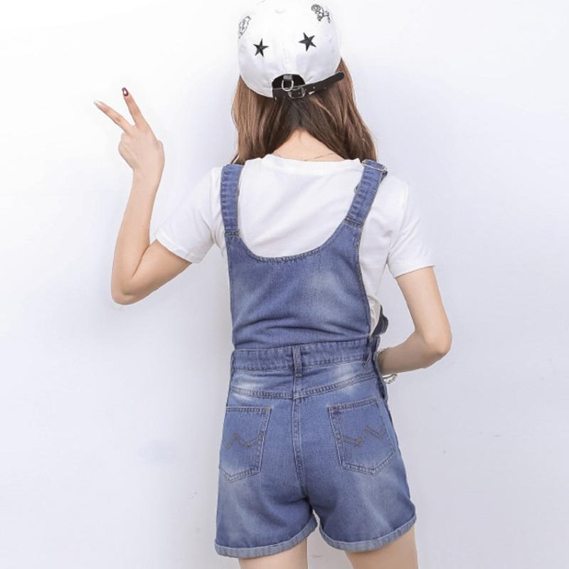 Pregnant Women Washed Short Jeans Jumpsuit