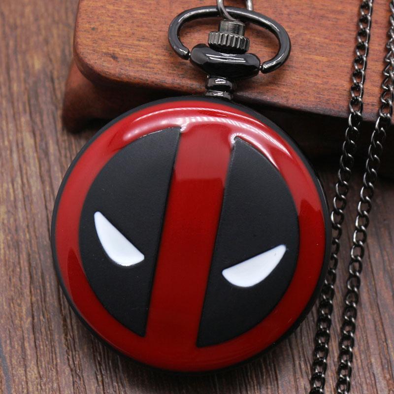 Red And Black DeadPool Pocket Watch
