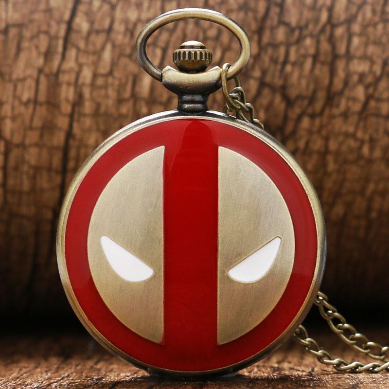 Red And Black DeadPool Pocket Watch