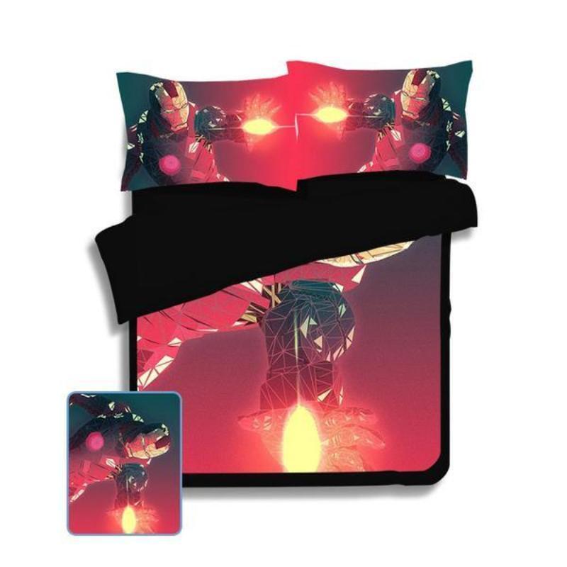 Red Iron Man Bed Set