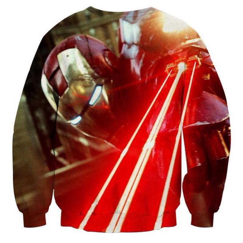 Red & Yellow 3D Printed Iron Man Sweatshirt