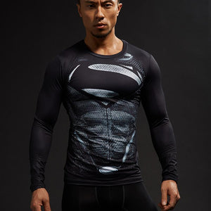 Superman Cool Black Superman 3D Printed Long Sleeve Shirt