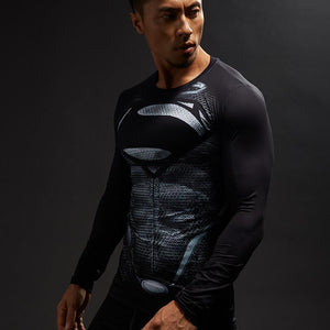 Superman Cool Black Superman 3D Printed Long Sleeve Shirt