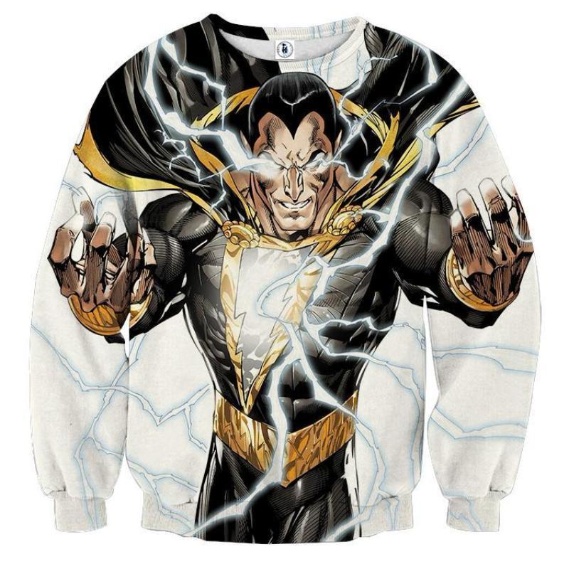Shazam Black & Gold Crewneck 3D Printed Shazam Sweatshirt