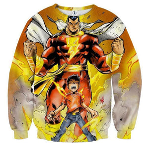 Shazam Dominant-Crewneck 3D Printed Shazam Sweatshirt