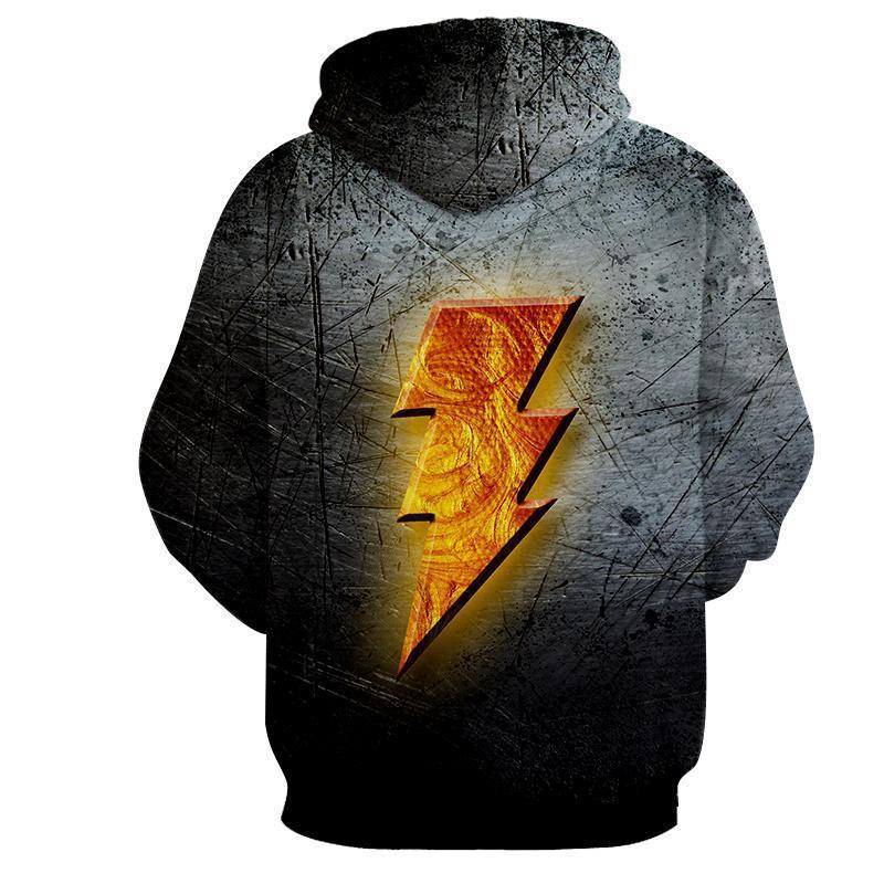 Shazam Grey Bolt 3D Printed Shazam Hoodie