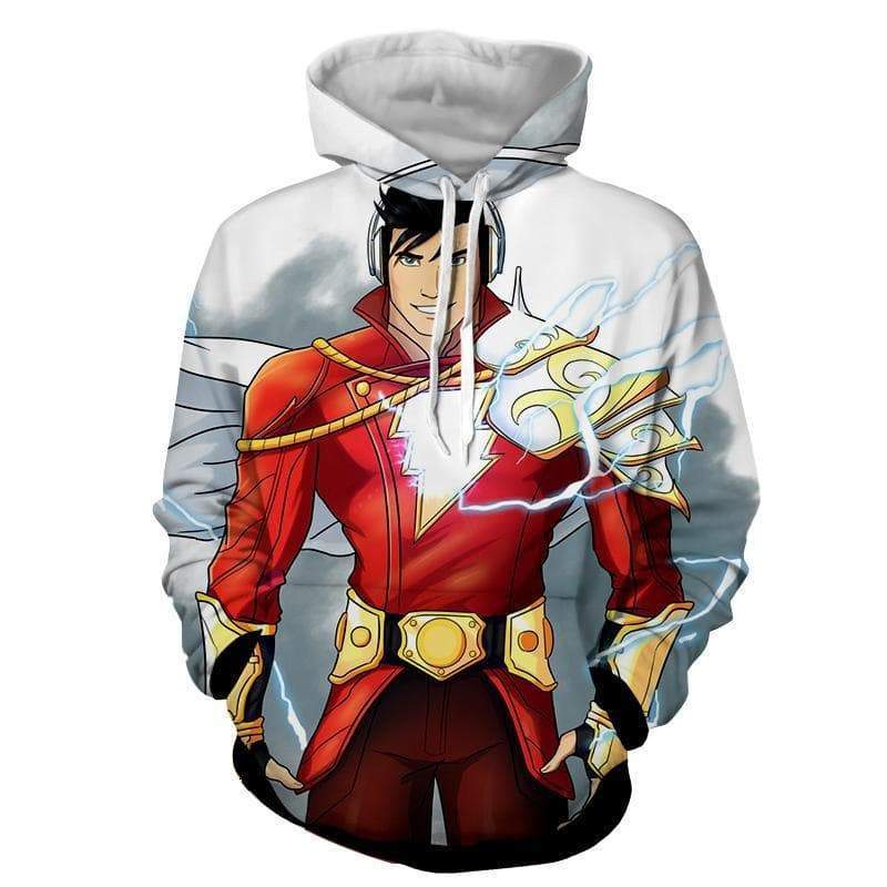 Shazam Grey & Red 3D Printed Shazam Hoodie