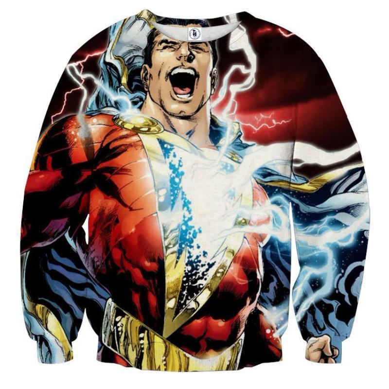 Shazam Power Crewneck 3D Printed Shazam Sweatshirt