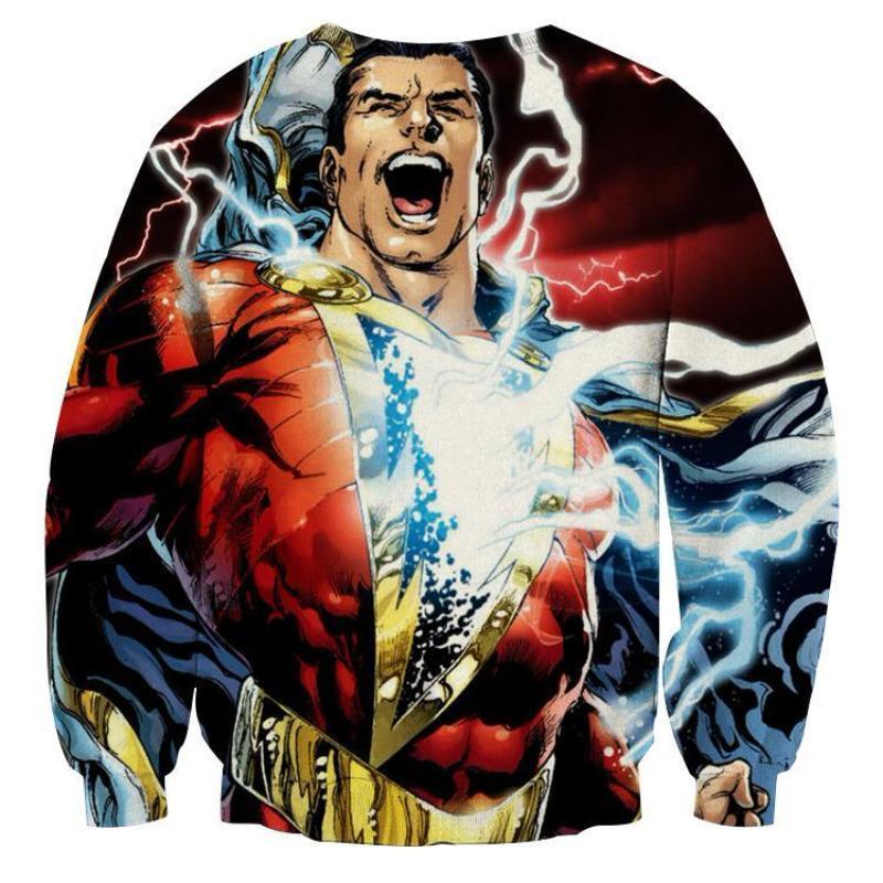 Shazam Power Crewneck 3D Printed Shazam Sweatshirt