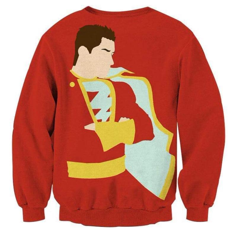 Shazam Retro Crewneck 3D Printed Shazam Sweatshirt