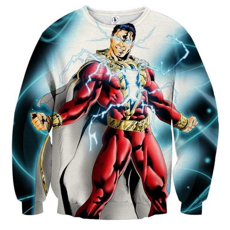 Shazam Strong Crewneck 3D Printed Shazam Sweatshirt