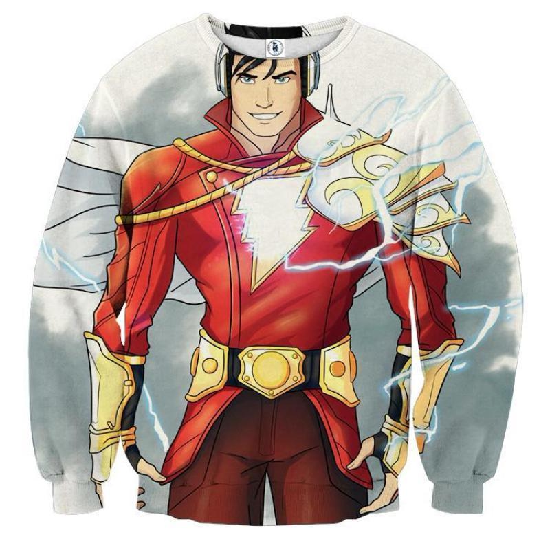 Shazam White & Red 3D Printed Shazam Sweatshirt