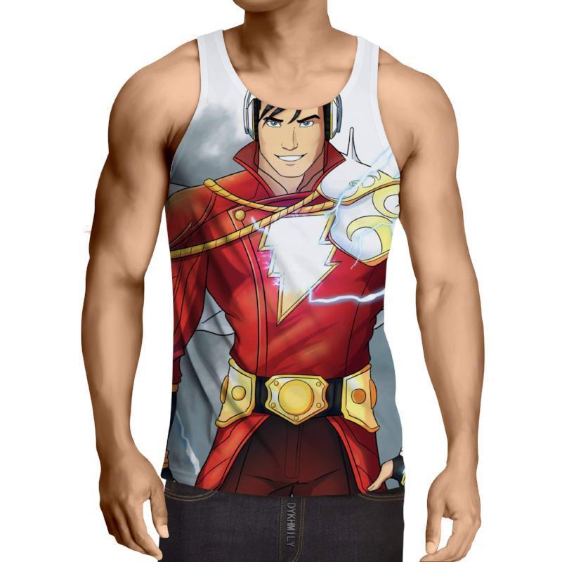 Shazam White and Red 3D Printed Shazam Tank Top