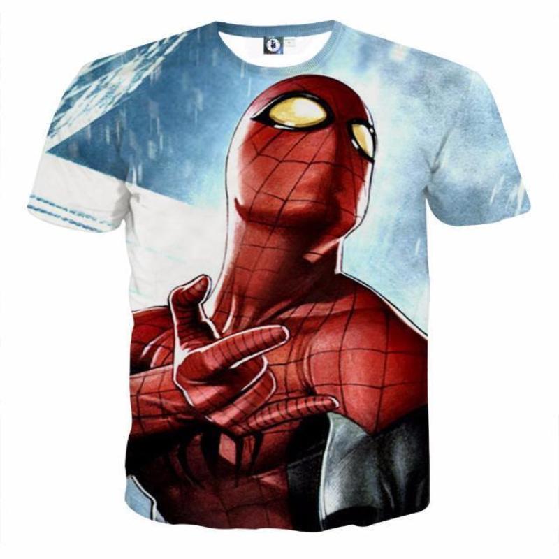 Spiderman 3D Printed ActionWeb Spiderman T Shirt