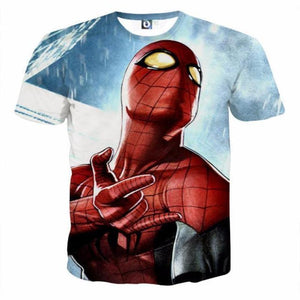 Spiderman 3D Printed ActionWeb Spiderman T Shirt