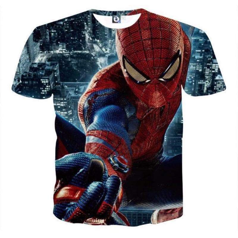 Spiderman 3D Printed Action Focus Spiderman T Shirt