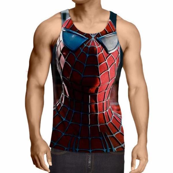 Spiderman 3D Printed Action Pick Spiderman Tank Top