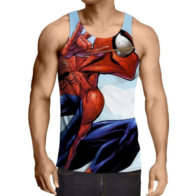 Spiderman 3D Printed Animated Spiderman Tank Top